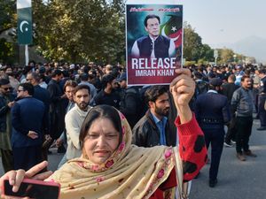 Supporting image for story: Court sentences ex-Pakistan PM Imran Khan and wife to 17 years over state gifts