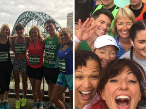 Supporting image for story: Great North Run 2017: Shropshire TV chef Marcus Bean runs alongside Davina McCall