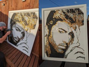 Supporting image for story: Graphic designer creates George Michael ‘tribute with twist’ using 12,000 screws