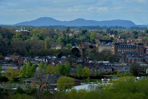 The view from the top of Lord Hill's Column in Shrewsbury.