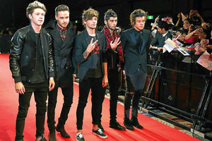 One Direction members Niall, Liam, Louis, Zayn and Harry in Japan