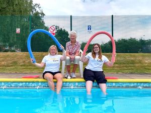 Photo: Anita Lonsbrough MBE pictured with Compton Care colleagues Emily Thompson and Rachel Hailey