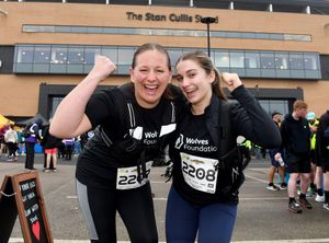 Melanie Sellman and Lucy Gwynne from Berriman Eaton getting ready to race