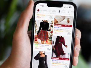 Shein website page on a smartphone screen