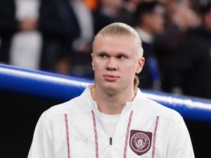 Erling Haaland looks to the side