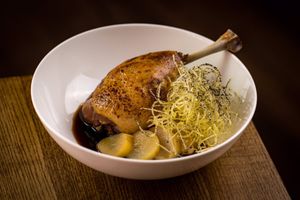 Confit duck leg with caramelised cauliflower