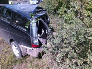The car involved in the crash. Photo: West Midlands Ambulance Service
