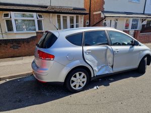 A car was left badly damaged following the incident