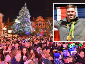 Supporting image for story: Stafford Christmas lights switch-on 2016: Olympic gold medallist Joe Clarke lights up town - pictures
