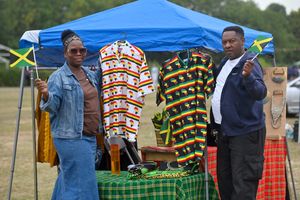 Exhibitors Alice Rugatika and Francis Fidellis from Tipton.