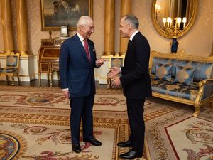 The King during his audience with Canadian prime minister Mark Carney