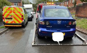A Mazda was seized by police in Brookside. Pic: West Mercia Police