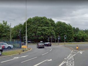 Supporting image for story: Debris strewn across road after Telford roundabout smash