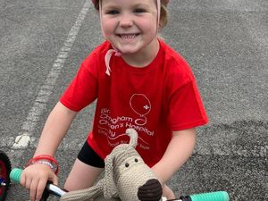 Lottie got on her bike and rode six miles over six weeks 