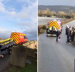 A boat was brought in to take Parker across the water
