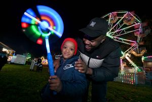 Nathan and Rhys Sibanda from Wolverhampton came to enjoy the funfair, with Rhys getting a new toy