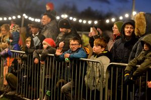People enjoying the display