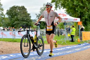 A competitor at the triathlon