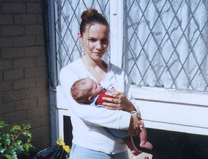 Natalie with her baby son Rhys before she disappeared