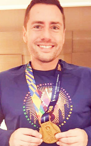 With his medal