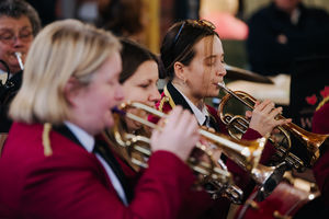 SHREWS COPYRIGHT SHROPSHIRE STAR JAMIE RICKETTS 04/12/2022 - Severn Hospice Lights of Love 2022 Service at Severn Hospice Shrewsbury (Bicton Heath). In Picture: Wem Jubilee Band.