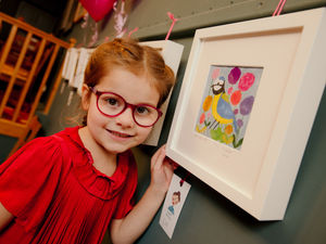 Supporting image for story: Market Drayton girl, six, in the frame with her own art exhibition