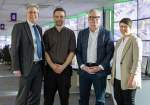 Simon Foster, West Midlands PCC, Mat MacDonald, Road Safety Commissioner, Richard Parker, Mayor of the West Midlands and Beccy Marston, Active Travel Commissioner. PIC: WMCA