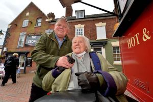 Heather and John Bickerton were happy to see people in Oswestry again