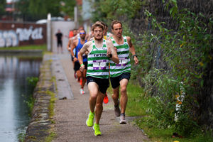 Elite men and women runners set off on the Birmingham Black Country Half Marathon.