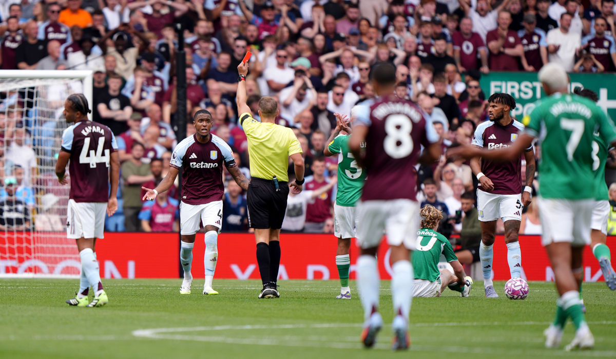 Aston Villa 0 Newcastle 0: Ten-man hosts hang on for point