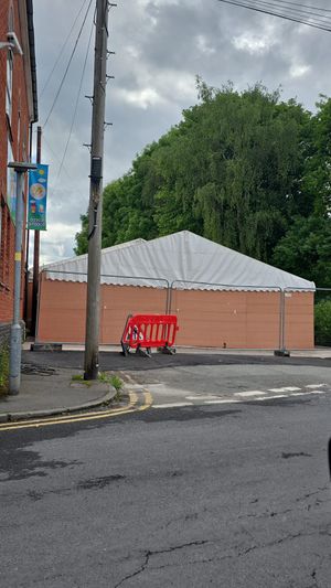 One of the structures which has been erected at the Guru Nanak Sikh Gurdwara in Sedgley Street, Blakenhall. The committee has until the end of August to remove them