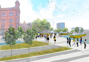 Visualisation of the proposed James Watt Queensway Super Crossing project in Birmingham. Taken from consultation page.