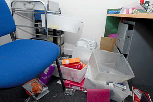 Intruders pulled out drawers and cupboards in the second raid at the site