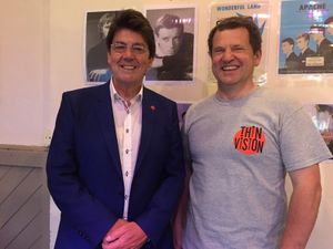 Supporting image for story: DJ unveils plaque to Shadows hit maker in Bishop's Castle 