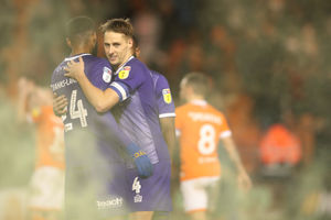 Ethan Ebanks-Landell of Shrewsbury Town and David Edwards of Shrewsbury Town at full time (AMA)