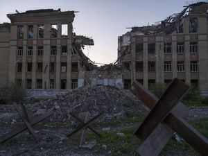 A destroyed building