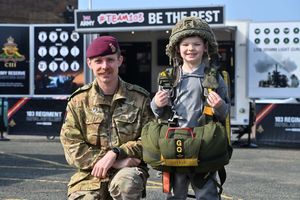 Fallings Park, Wolverhampton and Royal Artillery open day event. Lft Josh Preston from Essex, with Dash Baker 7 from Wolves.