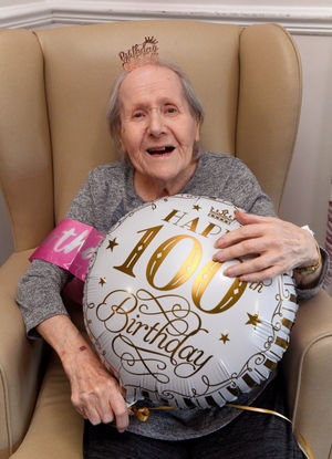 Josie Mills celebrates her 100th birthday at Parklands Court Nursing Home.