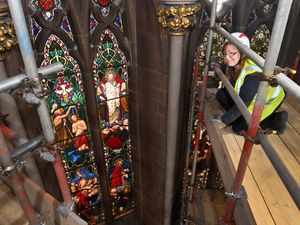 Supporting image for story: We visited historic Wolverhampton church to see the restoration of stunning 500-year-old stained glass - see 15 amazing photos