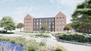 CGI showing the proposed apartment block A on the former Tower Ballroom site