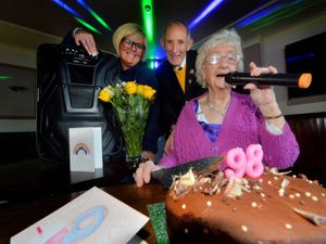 Supporting image for story: Watch: Karaoke queen celebrates 98th birthday in style