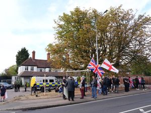 Supporting image for story: Protesters gather outside hotels housing asylum seekers after court ruling