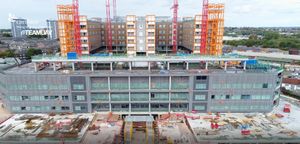 Work has come to a halt at the Midland Metropolitan Hospital site, and it could be weeks or longer before it starts up again