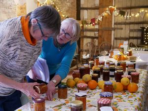 Judging underway with Jane and Pam Peek checking through every delicious entry. Image by Andy Compton