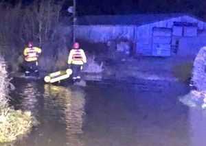 Firefighters at the scene. Photo: @WelshpoolFire