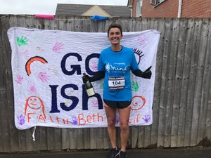 Supporting image for story: Telford runner Isha completes charity marathon in car park