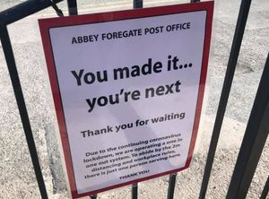 The cheeky signs were outside Abbey Foregate post office. Pics: Chris Kelsall