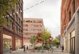 Visualisation of the proposed Phoenix Yard development in Digbeth, Birmingham. Taken from design document prepared by Allford Hall Monaghan Morris Limited.
