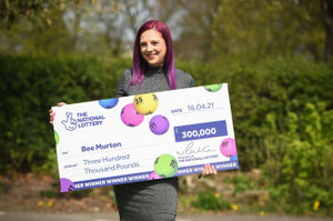 Bee Murton celebrates her £300,000 lottery win