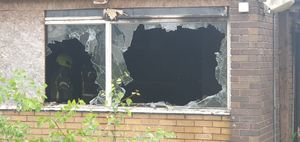 Fire crews could be seen inside the pub dampening down